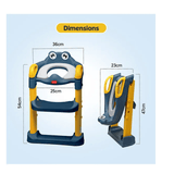 Luv Lap LuvLap Trainer Potty Seat with Ladder, Fits Standard Toilets, Potty Training for Boys & Girls 1+ Years, Safe & Easy Use, Yellow & Blue - Timbuktoon