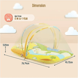 Luv Lap LuvLap Baby Mattress with Mosquito Net, Thick Base Bedding Set with Soft Pillow and Zip Closure, Suitable for Babies 6 Months+, Fun Cars Print Design, Size 75x40x40 cm Multicolor - Timbuktoon
