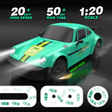 Alphabet RC Drift Car 1:20 Scale 4WD Remote Control Racing Car | 2.4GHz High-Speed 20KM/H Model Vehicle with LED Lights & Drifting Tires | Sports Toy Car for Kids & Adults