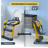 Luv Lap LuvLap Trainer Potty Seat with Ladder, Fits Standard Toilets, Potty Training for Boys & Girls 1+ Years, Safe & Easy Use, Yellow & Blue - Timbuktoon