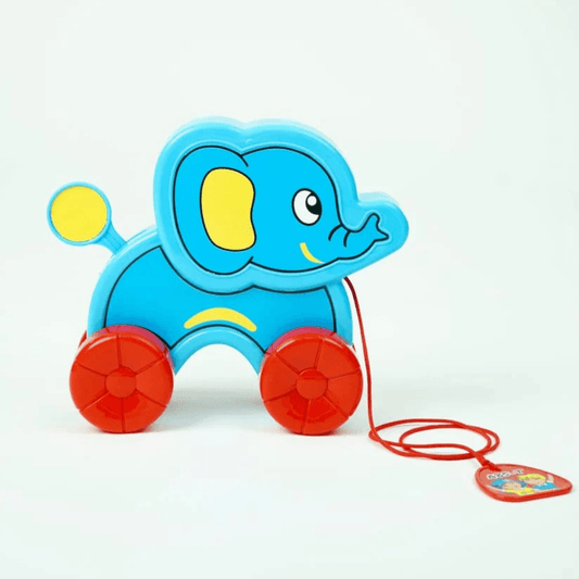 UA Toys Pull Along Gajraj P106 – Classic Elephant Toy for Kids Brightly colored elephant on wheels – perfect for toddlers aged 1+. - Timbuktoon