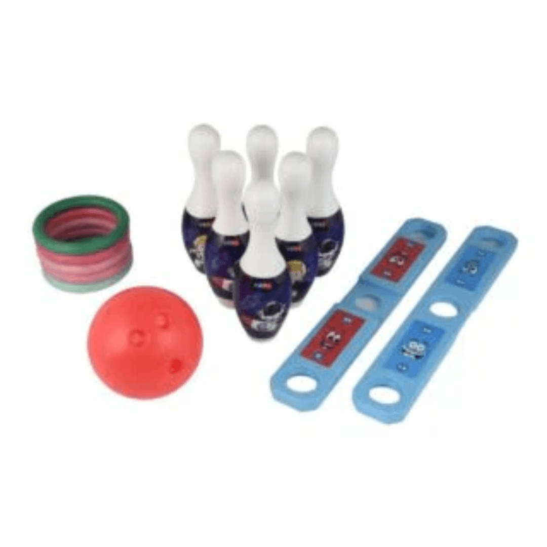 Simmar 2-in-1 Jumbo Ring Toss & Bowling Set for Kids Fun Combo Game for Ages 3+ | Indoor & Outdoor Play Set - Timbuktoon