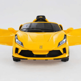 Toy House F8 Rechargeable Ferrari-Style Ride-On Car – Yellow Battery-operated 12V car with remote control for safe and stylish driving fun. A perfect blend of luxury, power, and play for kids. - Timbuktoon