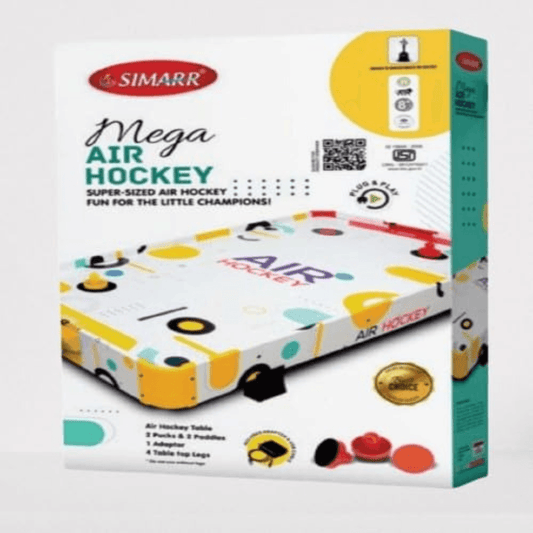Mega Indoor Air Hockey Game Set for Kids & Adults – Tabletop Design (130x63x17 cm) – Includes Pucks & Pushers – Home, Party & Game Room Fun - Timbuktoon