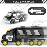 Multi-Functional 5-in-1 Friction-Powered Police Truck with Lights & Music – Montessori Learning Carrier Toy for Children Ages 3 and Up - Timbuktoon