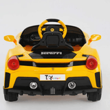 Toy House F8 Rechargeable Ferrari-Style Ride-On Car – Yellow Battery-operated 12V car with remote control for safe and stylish driving fun. A perfect blend of luxury, power, and play for kids. - Timbuktoon