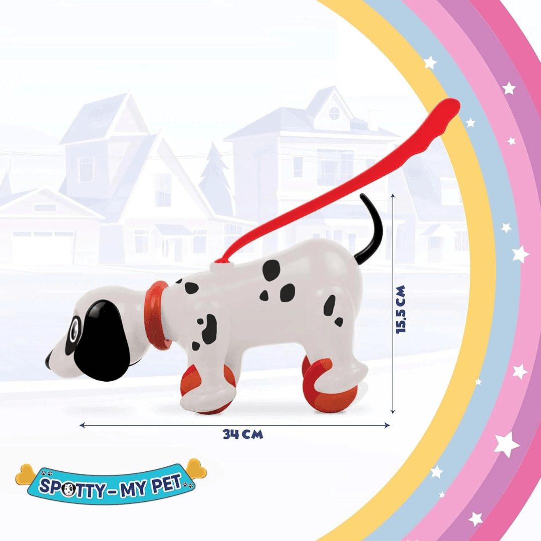 Funskool Funskool Giggles - Spotty My PET-Pull Along Toy, Encourages Walking, Funny Walking Style, Infant & Pre-School Plastic Toy, 18 Months & Above - Timbuktoon