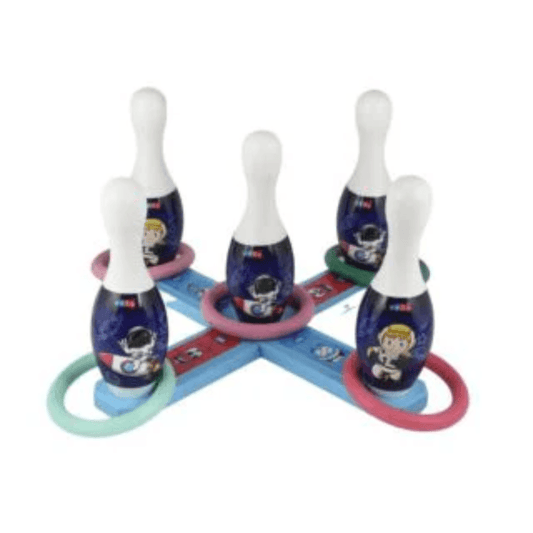 Simmar 2-in-1 Jumbo Ring Toss & Bowling Set for Kids Fun Combo Game for Ages 3+ | Indoor & Outdoor Play Set - Timbuktoon