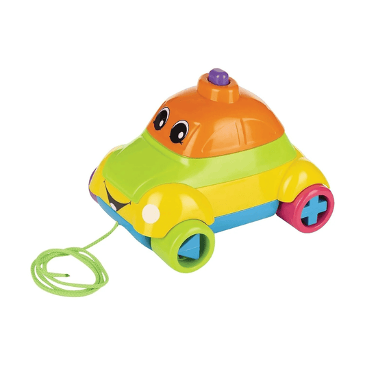Giggles - Stack A Car, 2 in 1 Pull Along Toy, Walking, Shape Sorting, Pretend Play, 12 Months & Above, Infant and Preschool Toys, Multicolour - Timbuktoon