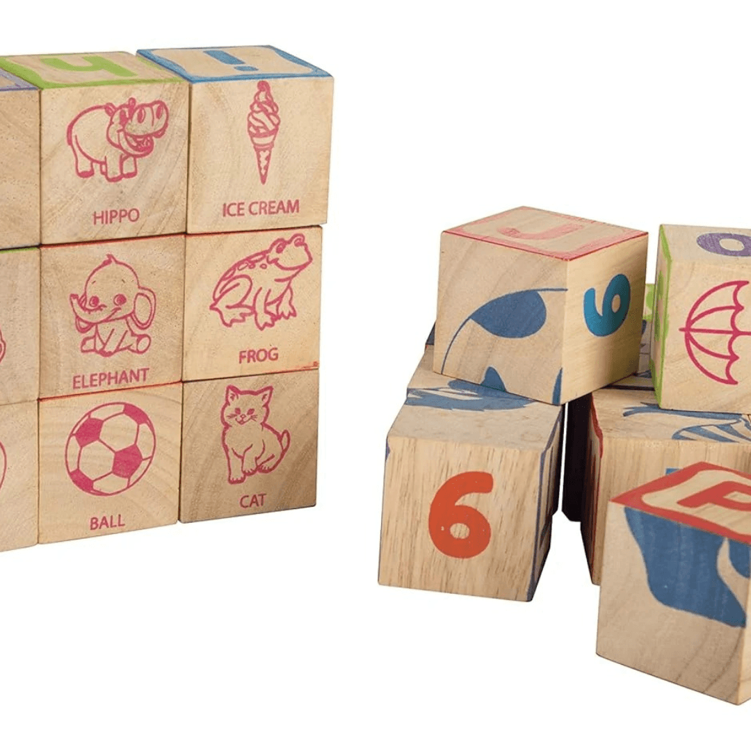 Giggles Funskool Info Cubes, Educational Learning Blocks with Alphabet, Numbers, Colors, Shapes & Picture Puzzle, Development Toy for Kids, Preschool Activity Set, Gift Set for Kid, Ages 3+ Years - Timbuktoon