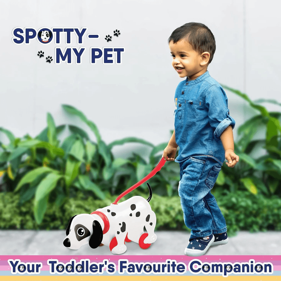 Funskool Funskool Giggles - Spotty My PET-Pull Along Toy, Encourages Walking, Funny Walking Style, Infant & Pre-School Plastic Toy, 18 Months & Above - Timbuktoon