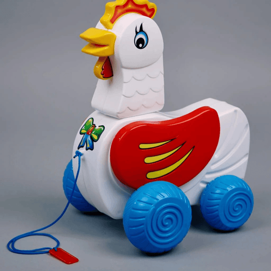 UA Toys Pull-Along Charming Hen – Colorful Walking Toy for Toddlers Encourages movement and coordination with fun pull-along action and bright design. - Timbuktoon