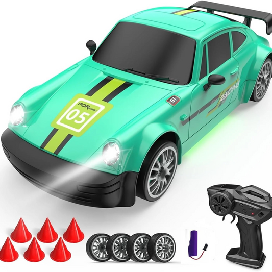 Alphabet RC Drift Car 1:20 Scale 4WD Remote Control Racing Car | 2.4GHz High-Speed 20KM/H Model Vehicle with LED Lights & Drifting Tires | Sports Toy Car for Kids & Adults