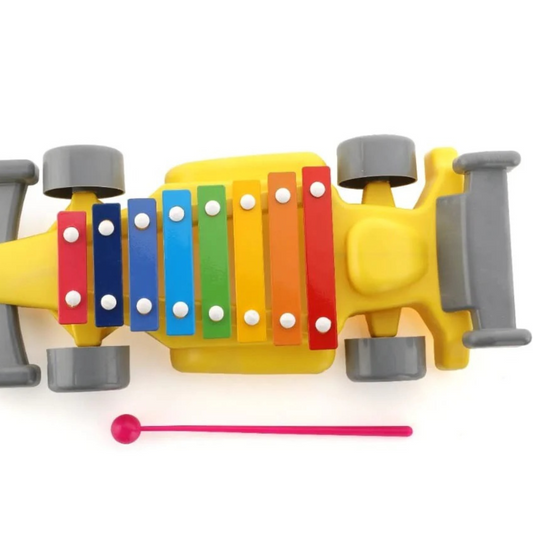 Chanak Car Xylophone Toy for Kids | Plastic Car with 8 Metal Keys | Musical Xylophone Car for Boys & Girls 3+ Years | BIS Approved