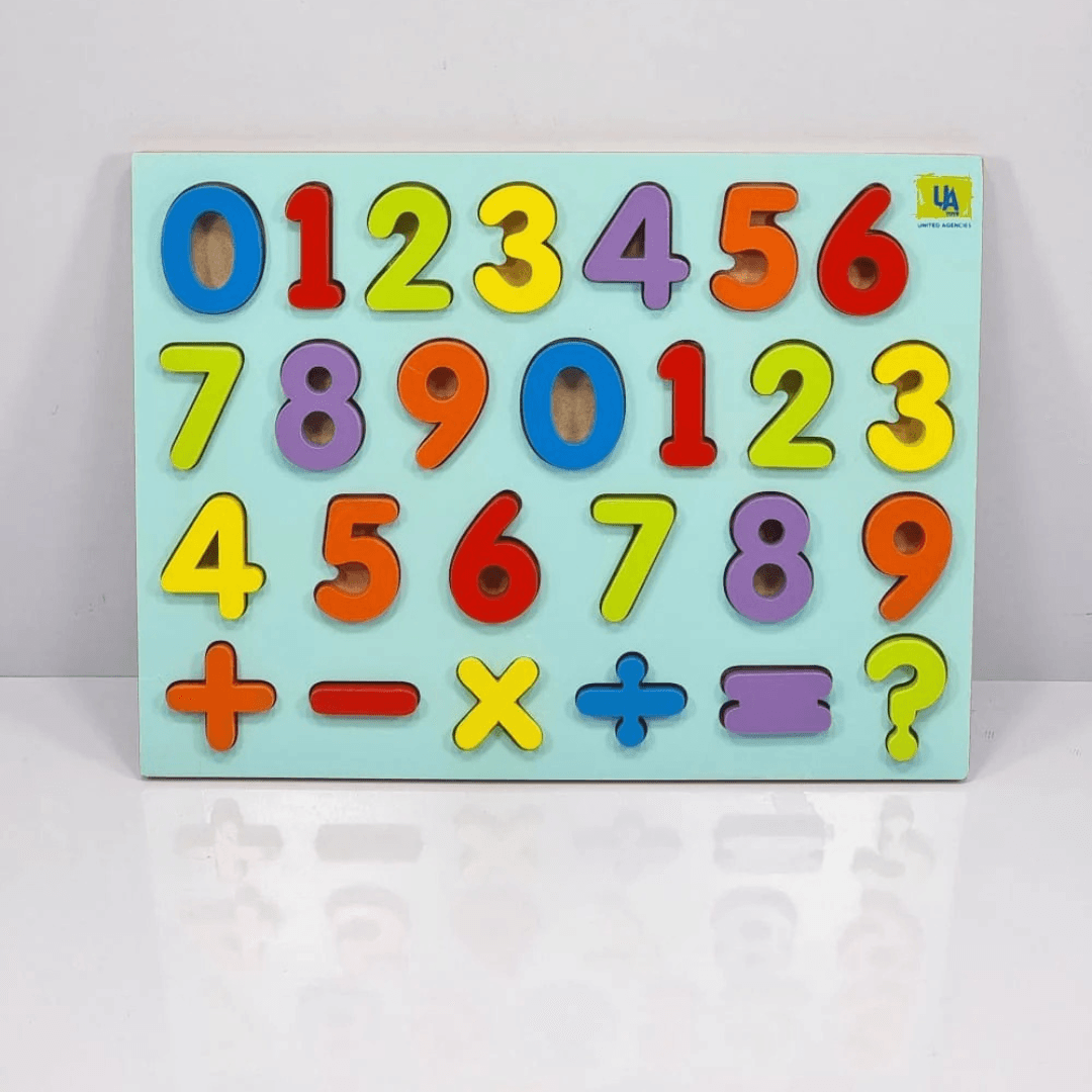Raised Number & Symbol Puzzle by UA Toys – Educational Puzzle for Kids Fun and tactile way to introduce counting, addition, and subtraction. - Timbuktoon