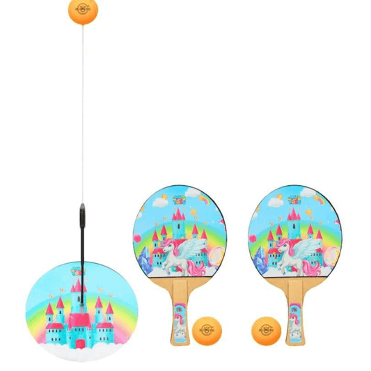 Table Tennis Trainer Toys for Kids & Adults | Rebound Rackets and Balls Base Training Practice Set - Timbuktoon