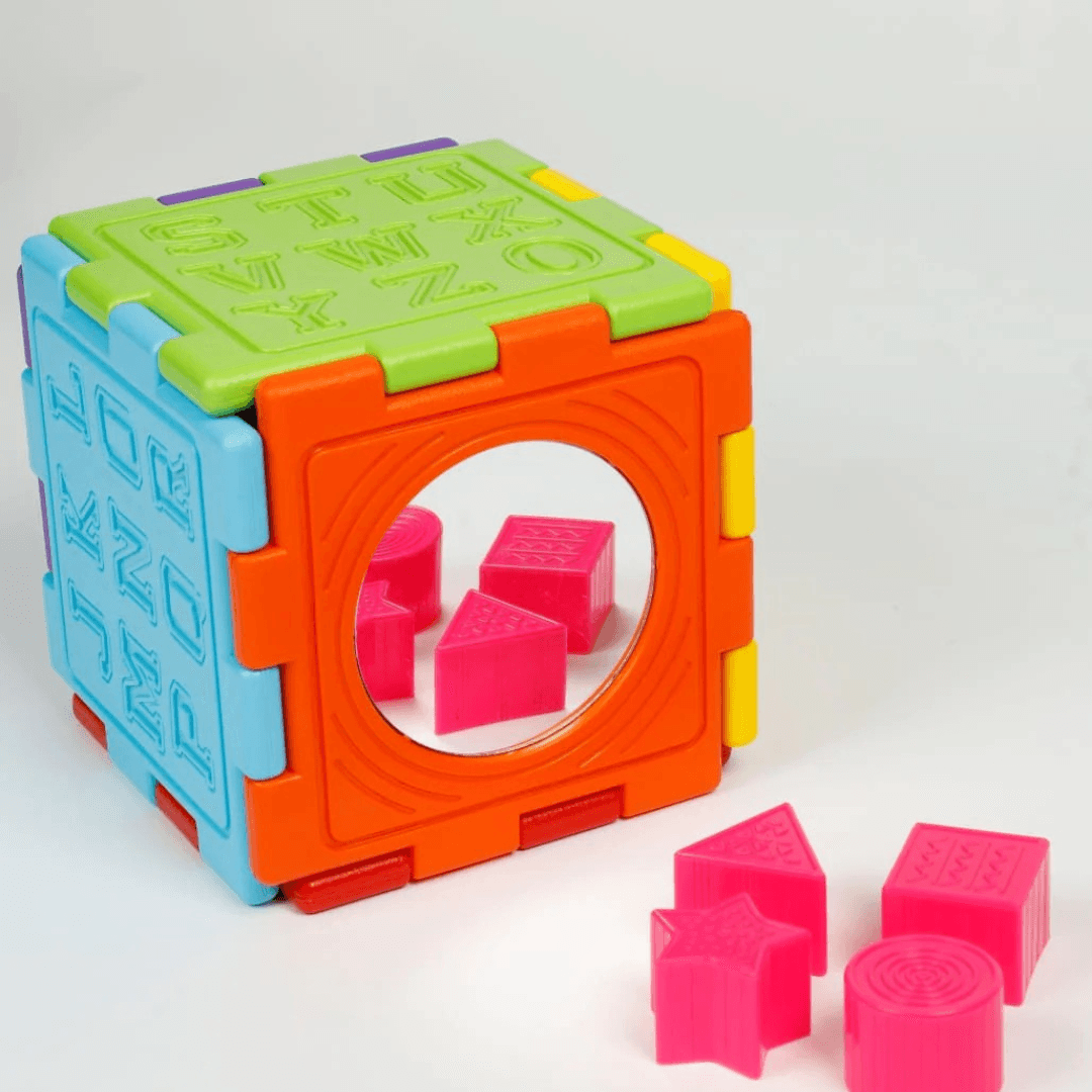 Girnar Activity Cube – 5-in-1 Educational Wooden Toy for Toddlers | Includes Shape Sorter, Bead Maze, Clock, Spinning Gears & Number Blocks | Enhances Fine Motor Skills, Problem-Solving & Early Learning - Timbuktoon