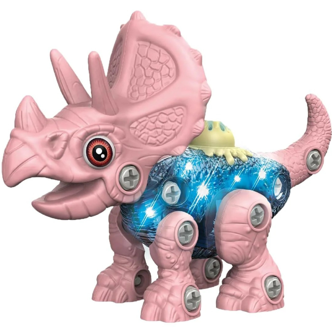 Joy Junction Take Apart Dinosaur Toy | DIY Dinosaur Building Toy with Music & Lights | Educational STEM Dino Toy with Screwdriver for Kids 3+ Years