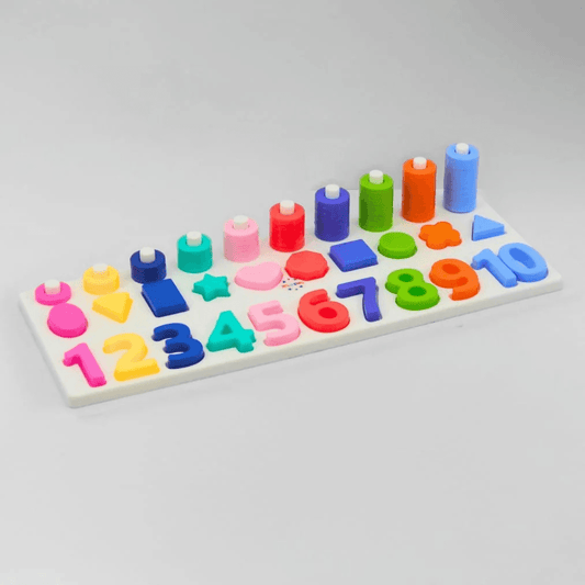 UA Toys Educational Abacus Toy for Kids – Number Counting 1-10, 55 Colorful Stacking Beads & 10 Unique Shapes – Montessori Learning Toy for Early Math Skills, STEM Preschool Educational Game - Timbuktoon
