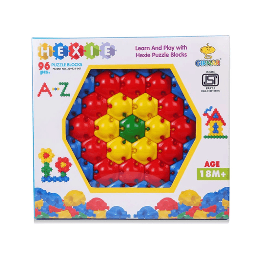 HEXIE Puzzle Blocks – Colorful Interlocking Educational Toy for Kids | Enhances Creativity, Fine Motor Skills & Spatial Thinking | Ideal for STEM Learning & Open-Ended Play - Timbuktoon