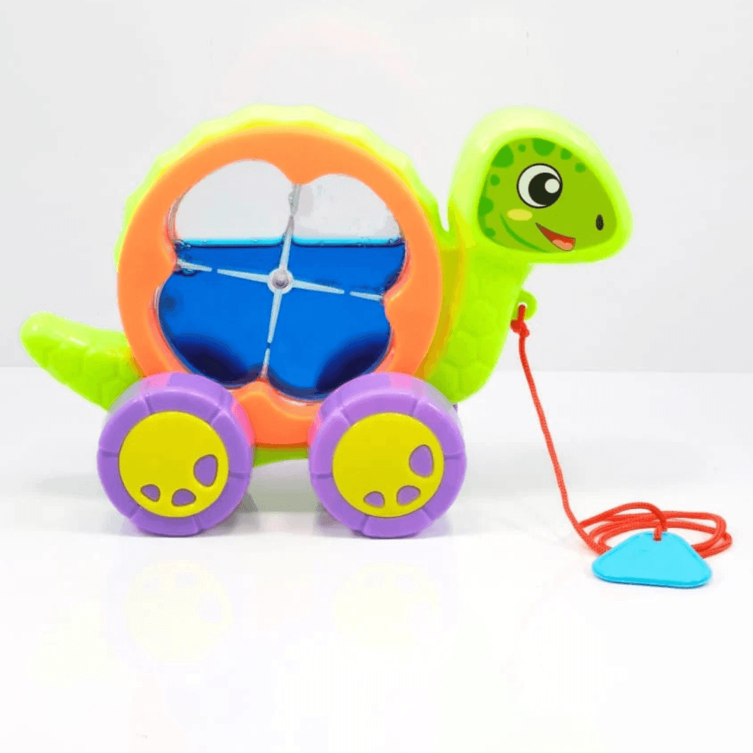 Aqua Turtle Pull Toy by UA Toys – Colorful Pull-Along for Kids (1+ Years) Bright, friendly turtle design makes learning to walk fun and engaging - Timbuktoon