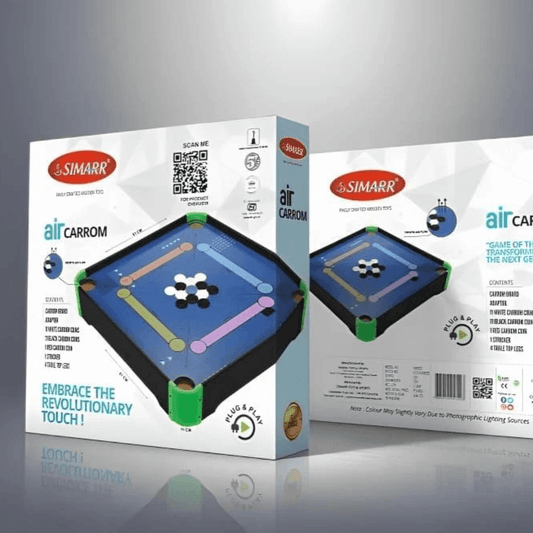 Simmar Plug & Play Air Carrom – Innovative Touch-Surface Family Game Fast Setup, Sleek Design, and Hours of Interactive Fun - Timbuktoon