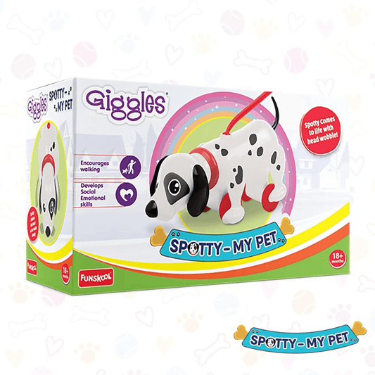 Funskool Funskool Giggles - Spotty My PET-Pull Along Toy, Encourages Walking, Funny Walking Style, Infant & Pre-School Plastic Toy, 18 Months & Above - Timbuktoon