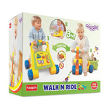 Giggles Funskool Walk N Drive, 3in1 Fun & Development Activity Toy for Babies, Encourage Walking, Improve Balance & Coordination, Stimulate Senses, Multicolour, Gift Set for Kids, Ages 9+ Months - Timbuktoon