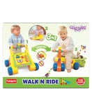 Giggles Funskool Walk N Drive, 3in1 Fun & Development Activity Toy for Babies, Encourage Walking, Improve Balance & Coordination, Stimulate Senses, Multicolour, Gift Set for Kids, Ages 9+ Months - Timbuktoon