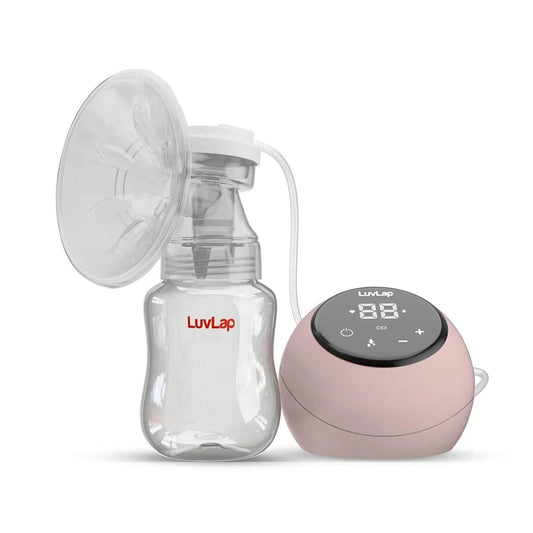Luvlap Adore Electric Breast Pump with 2 Phase Pumping, Rechargeable Battery, Digital TouchScreen, Smart Memory, Dual Power Mode, 2pcs Breast pads free, Soft & Gentle, BPA Free - Timbuktoon