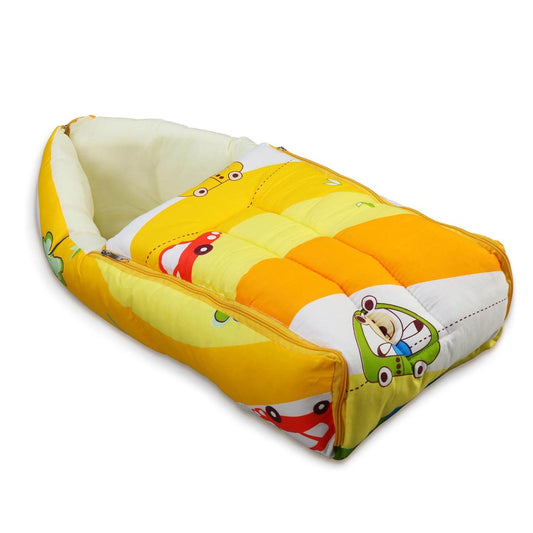 LuvLap 3 in 1 Baby Bed,Sleeping Bag&Carry Nest,Cotton Baby Bedding for New Born&Infant,Portable Bassinet,Unisex Baby Sleeping Bed,0M+ (Cars Print,Multicolour) - Timbuktoon