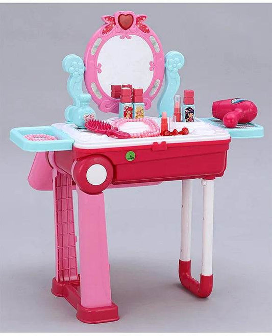 rolley Bag Makeup Set for Kids – Pink Color Portable Beauty Play Kit with Accessories for Pretend Play - Timbuktoon