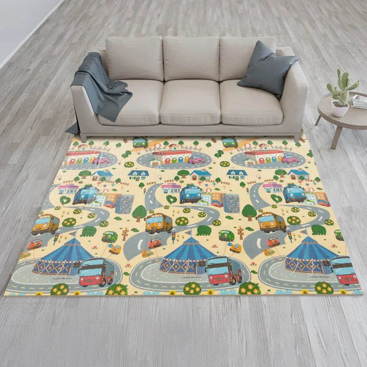 LuvLap Cityscape Double Sided Water Proof Baby Floor Mat, Multicolor, Reversible Floor mats for Kids, Baby mats for Floor, Crawling Baby, Extra Large Size, 6'5" x 4'10" (195.5cmx147cm), 0.8cm Thick