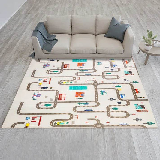 LuvLap Cityscape Double Sided Water Proof Baby Floor Mat, Multicolor, Reversible Floor mats for Kids, Baby mats for Floor, Crawling Baby, Extra Large Size, 6'5" x 4'10" (195.5cmx147cm), 0.8cm Thick