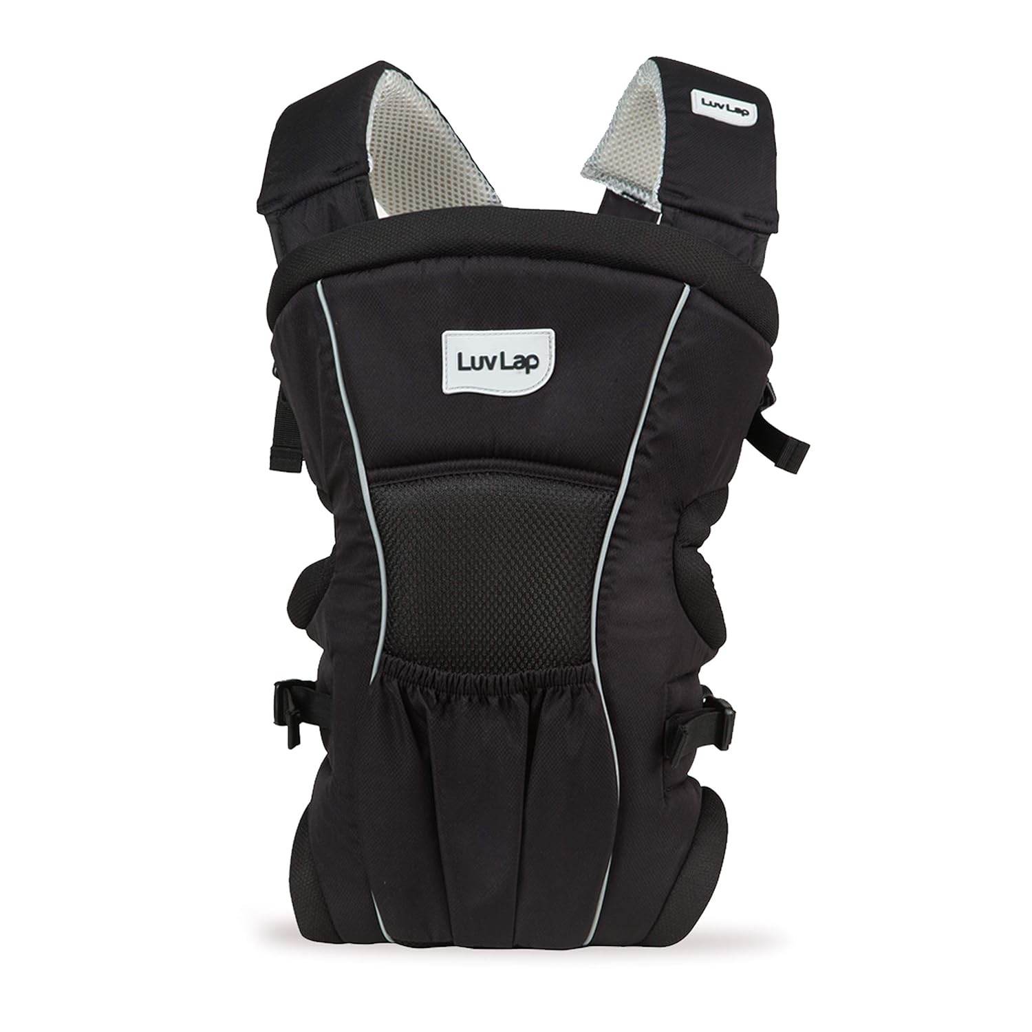 LuvLap Baby Carrier Blossom – Black Color Ergonomic & Comfortable Baby Carrying Solution for 0–15 Months - Timbuktoon