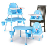 LuvLap Multipurpose 4-in-1 Baby Chair – High Chair, Booster Seat, Low Chair & Table – Printed Seat Pad, 3-Point Safety Straps, Removable Tray, Machine-Washable Fabric – Suitable from 6 Months, Blue - Timbuktoon