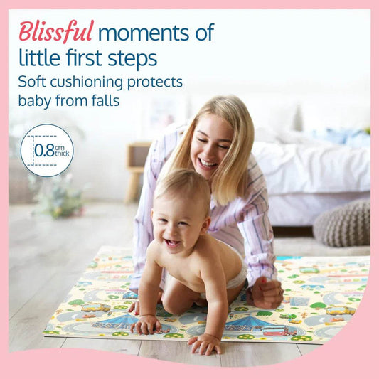 LuvLap Cityscape Double Sided Water Proof Baby Floor Mat, Multicolor, Reversible Floor mats for Kids, Baby mats for Floor, Crawling Baby, Extra Large Size, 6'5" x 4'10" (195.5cmx147cm), 0.8cm Thick