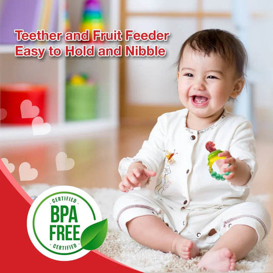 LuvLap Silicone Food/Fruit Nibbler with Extra Mesh, Soft Pacifier/Feeder, Teether for Infant Baby, Infant, Pearly Green, BPA Free - Timbuktoon