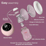 Luvlap Adore Electric Breast Pump with 2 Phase Pumping, Rechargeable Battery, Digital TouchScreen, Smart Memory, Dual Power Mode, 2pcs Breast pads free, Soft & Gentle, BPA Free - Timbuktoon