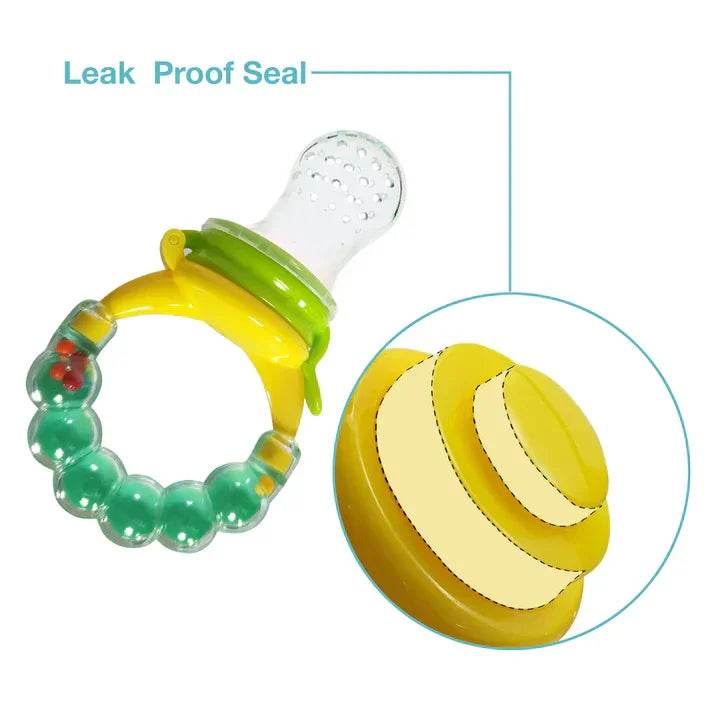 LuvLap Silicone Food/Fruit Nibbler with Extra Mesh, Soft Pacifier/Feeder, Teether for Infant Baby, Infant, Pearly Green, BPA Free - Timbuktoon