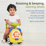 Sunny Ride on & Car for Kids with Music & Horn Steering, Push Car for Baby with Backrest, Safety Guard, Under Seat Storage & Big Wheels, Ride on for Kids 1 to 3 Years Upto 25 Kgs (Yellow) - Timbuktoon