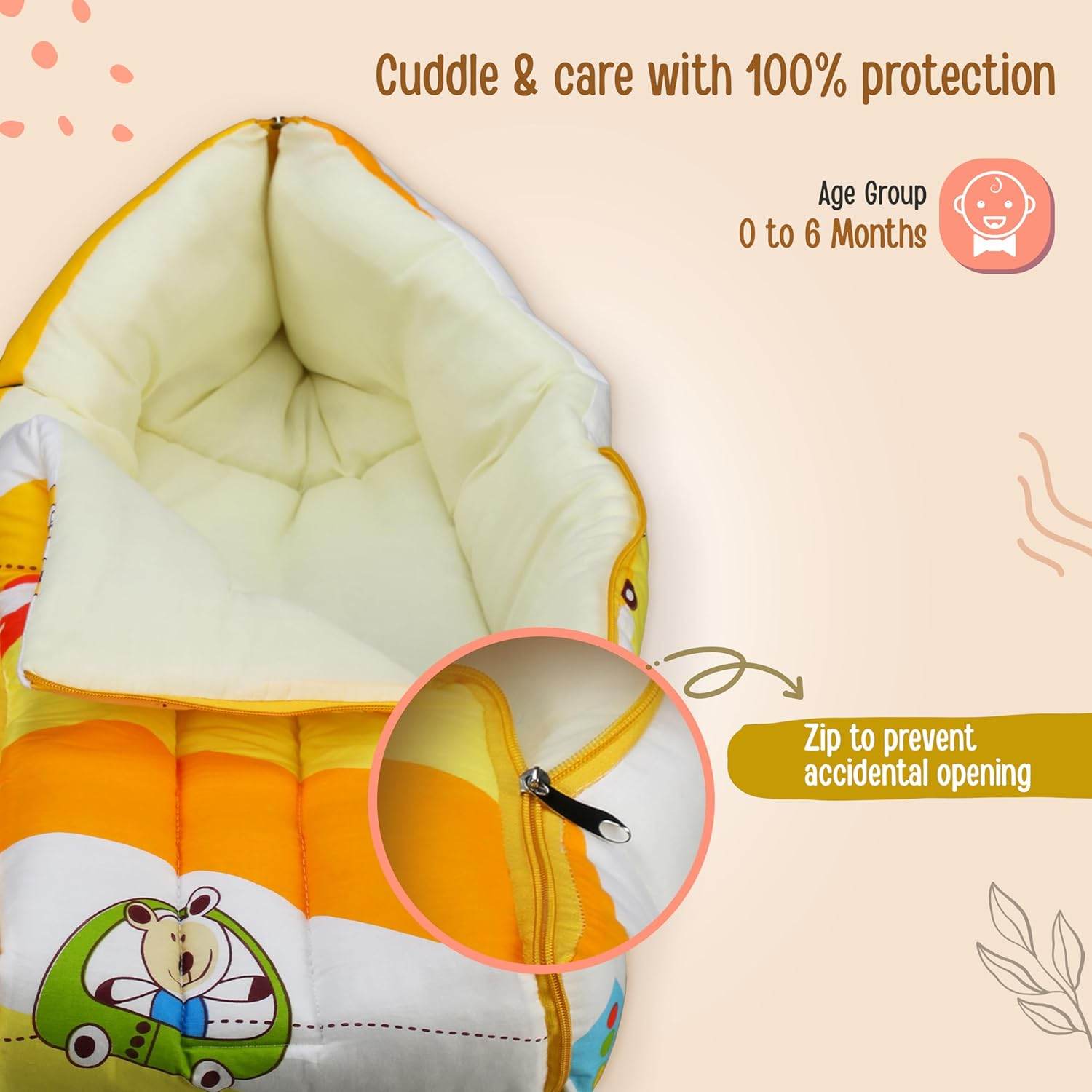 LuvLap 3 in 1 Baby Bed,Sleeping Bag&Carry Nest,Cotton Baby Bedding for New Born&Infant,Portable Bassinet,Unisex Baby Sleeping Bed,0M+ (Cars Print,Multicolour) - Timbuktoon
