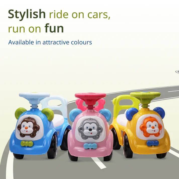 Sunny Ride on & Car for Kids with Music & Horn Steering, Push Car for Baby with Backrest, Safety Guard, Under Seat Storage & Big Wheels, Ride on for Kids 1 to 3 Years Upto 25 Kgs (Yellow) - Timbuktoon