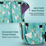 LuvLap Multifunctional Waterproof Diaper Bag for Mothers for Travel, Mother Travel Bag, Premium Oxford Waterproof Material, Large storage capacity with 15 pockets, Green Unicorn (all over print) - Timbuktoon