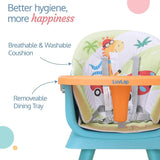 LuvLap Multifunctional 6-in-1 Baby High Chair – Booster, Toddler Seat, Table & Stool – Adjustable Design with 5-Point Safety Belt – 6 to 36 Months – Green/Blue - Timbuktoon