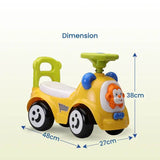 Sunny Ride on & Car for Kids with Music & Horn Steering, Push Car for Baby with Backrest, Safety Guard, Under Seat Storage & Big Wheels, Ride on for Kids 1 to 3 Years Upto 25 Kgs (Yellow) - Timbuktoon