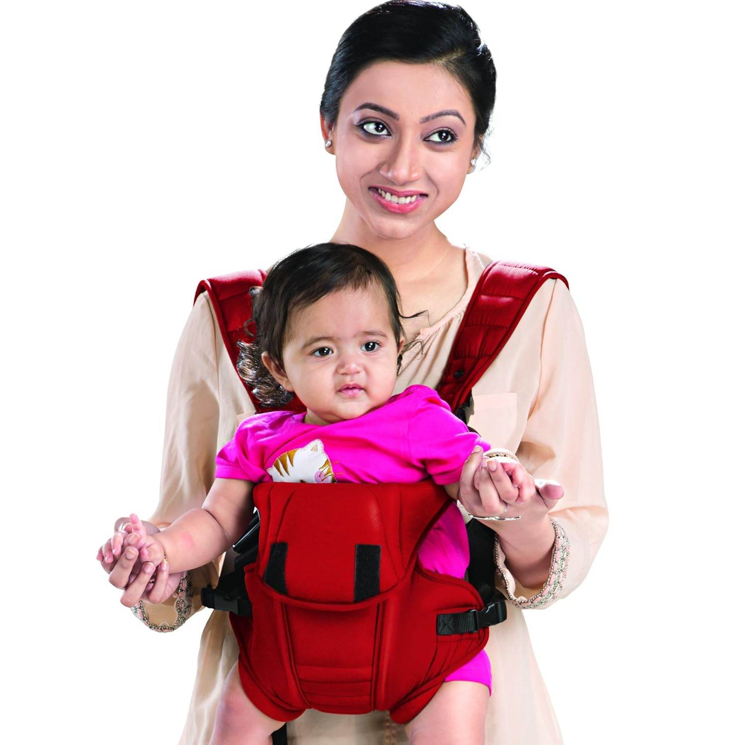 LuvLap Galaxy Toddler Carrier with 3-in-1 Carry Modes & Cushioned Headrest, For 6–15 Months, Up to 15 kg (Red) - Timbuktoon