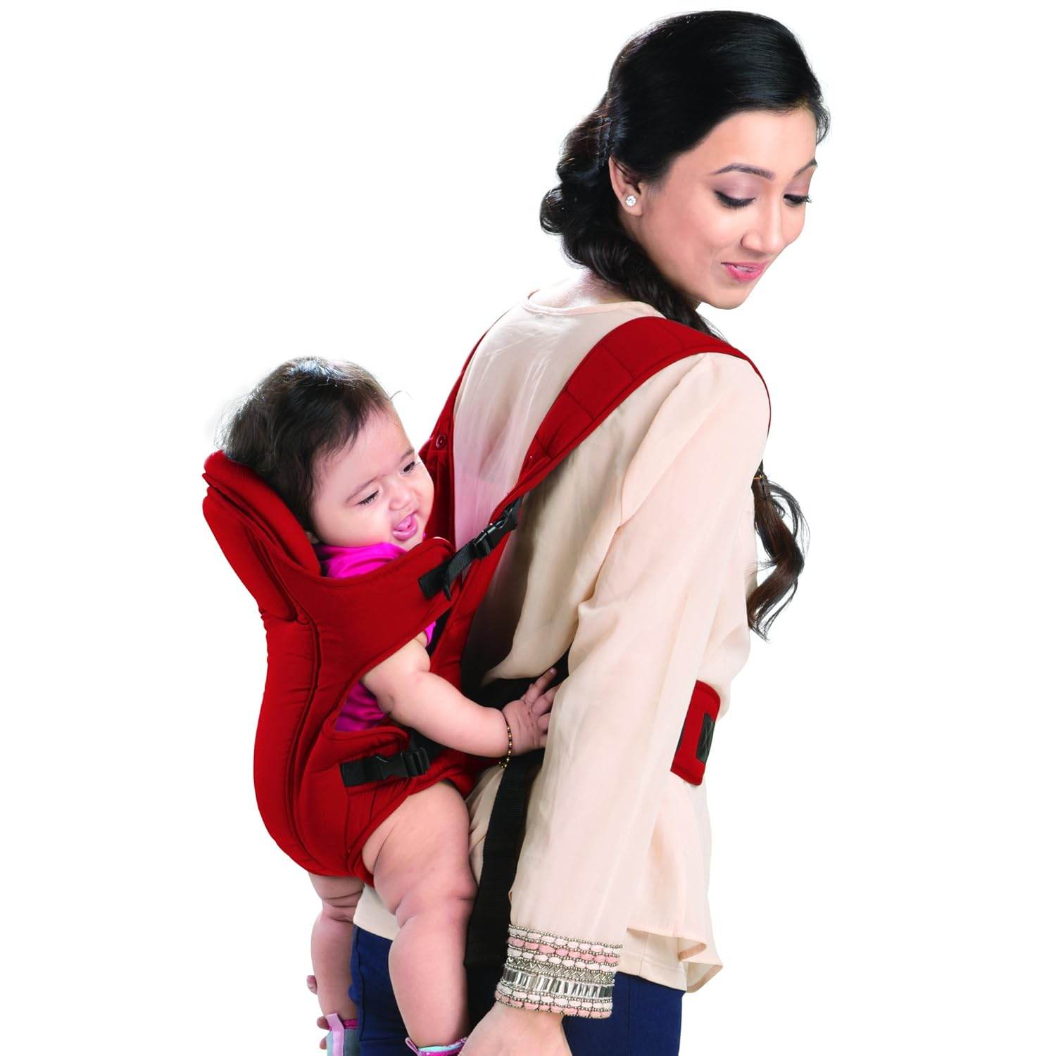 LuvLap Galaxy Toddler Carrier with 3-in-1 Carry Modes & Cushioned Headrest, For 6–15 Months, Up to 15 kg (Red) - Timbuktoon